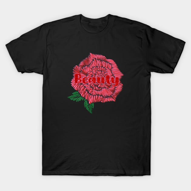 Rose Beauty T-Shirt by rachybattlebot